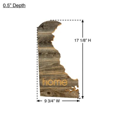 Image showing  Large Rustic Farmhouse Home State Reclaimed Wood Wall Sign, Delaware