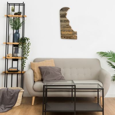 Image showing  Large Rustic Farmhouse Home State Reclaimed Wood Wall Sign, Delaware