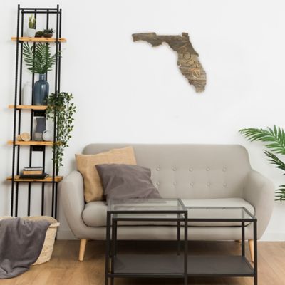 Image showing  Large Rustic Farmhouse Home State Reclaimed Wood Wall Sign, Florida