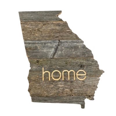 Barnwood USA Large Rustic Farmhouse Home State Reclaimed Wood Wall Sign, Georgia