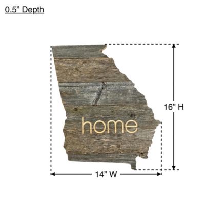 Image showing  Large Rustic Farmhouse Home State Reclaimed Wood Wall Sign, Georgia