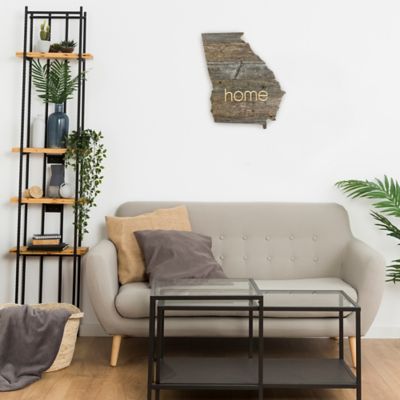 Image showing  Large Rustic Farmhouse Home State Reclaimed Wood Wall Sign, Georgia