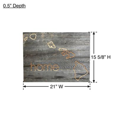 Image showing  Large Rustic Farmhouse Home State Reclaimed Wood Wall Sign, Hawaii