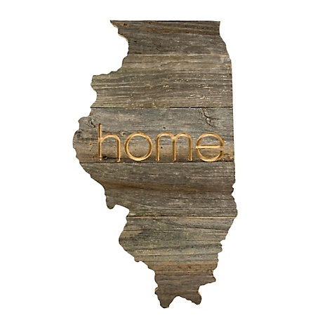 Barnwood USA Large Rustic Farmhouse Home State Reclaimed Wood Wall Sign, Illinois