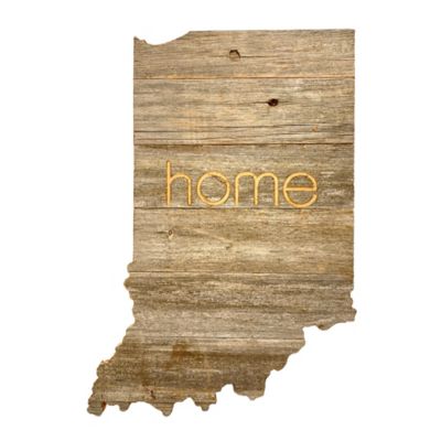 Barnwood USA Large Rustic Farmhouse Home State Reclaimed Wood Wall Sign, Indiana