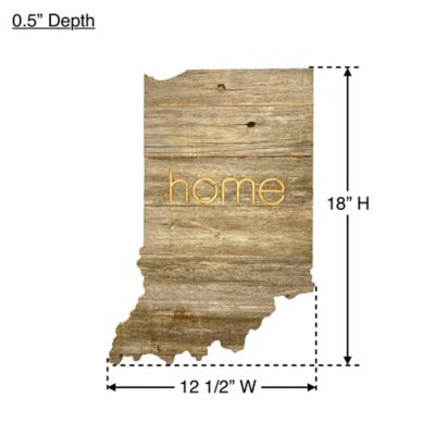 Image showing  Large Rustic Farmhouse Home State Reclaimed Wood Wall Sign, Indiana