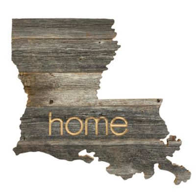 Barnwood USA Large Rustic Farmhouse Home State Reclaimed Wood Wall Sign, Louisiana