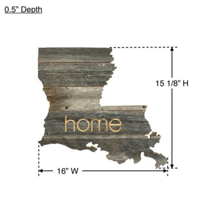 Image showing  Large Rustic Farmhouse Home State Reclaimed Wood Wall Sign, Louisiana