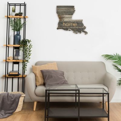 Image showing  Large Rustic Farmhouse Home State Reclaimed Wood Wall Sign, Louisiana