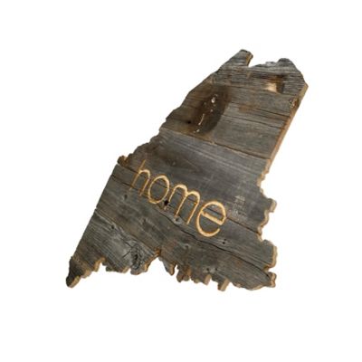 Image showing  Large Rustic Farmhouse Home State Reclaimed Wood Wall Sign, Maine