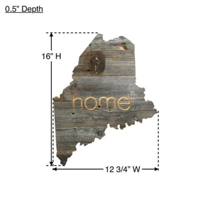 Image showing  Large Rustic Farmhouse Home State Reclaimed Wood Wall Sign, Maine