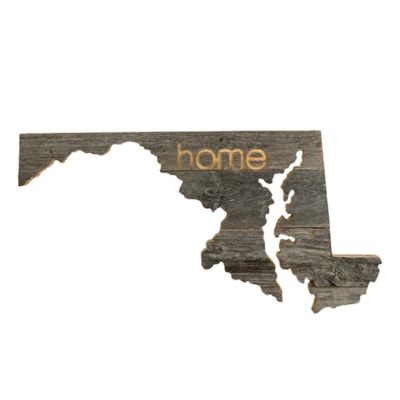 Barnwood USA Large Rustic Farmhouse Home State Reclaimed Wood Wall Sign, Maryland