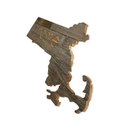 Image showing  Large Rustic Farmhouse Home State Reclaimed Wood Wall Sign, Massachusetts