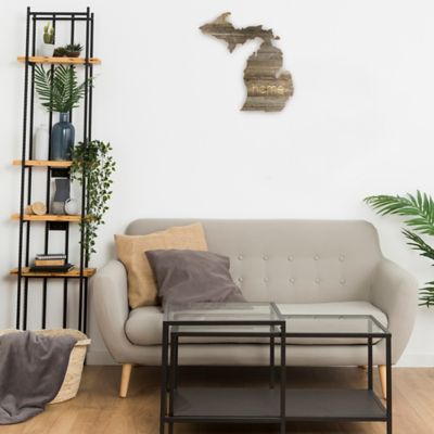 Image showing  Large Rustic Farmhouse Home State Reclaimed Wood Wall Sign, Michigan