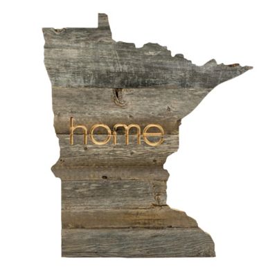 Barnwood USA Large Rustic Farmhouse Home State Reclaimed Wood Wall Sign, Minnesota