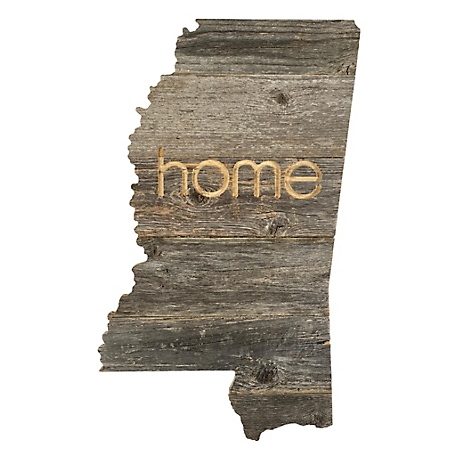 Barnwood USA Large Rustic Farmhouse Home State Reclaimed Wood Wall Sign, Mississippi