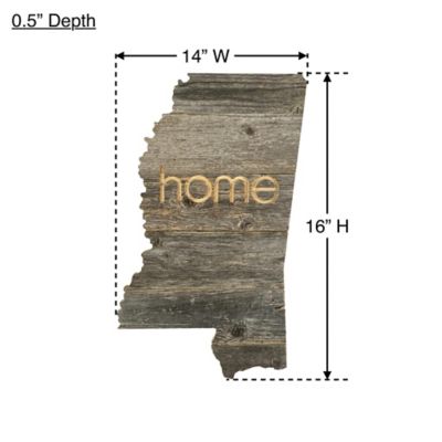 Image showing  Large Rustic Farmhouse Home State Reclaimed Wood Wall Sign, Mississippi