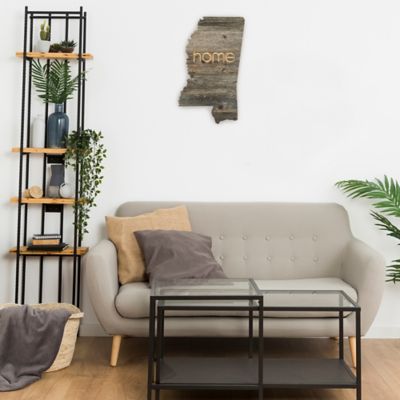 Image showing  Large Rustic Farmhouse Home State Reclaimed Wood Wall Sign, Mississippi