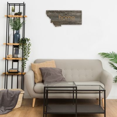 Image showing  Large Rustic Farmhouse Home State Reclaimed Wood Wall Sign,Montana