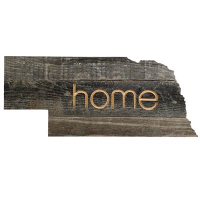 Barnwood USA Large Rustic Farmhouse Home State Reclaimed Wood Wall Sign, Nebraska