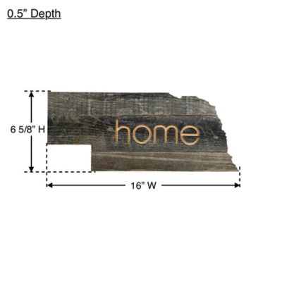 Image showing  Large Rustic Farmhouse Home State Reclaimed Wood Wall Sign, Nebraska