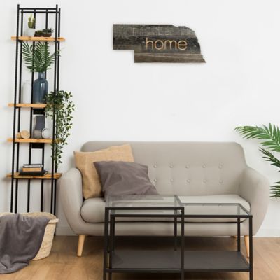 Image showing  Large Rustic Farmhouse Home State Reclaimed Wood Wall Sign, Nebraska