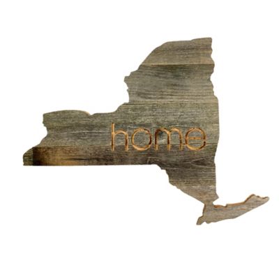 Barnwood USA Large Rustic Farmhouse Home State Reclaimed Wood Wall Sign, New York