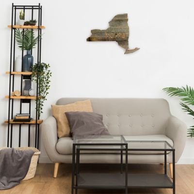 Image showing  Large Rustic Farmhouse Home State Reclaimed Wood Wall Sign, New York