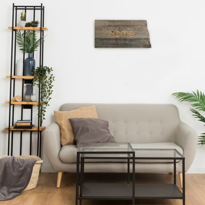 Image showing  Large Rustic Farmhouse Home State Reclaimed Wood Wall Sign, North Dakota