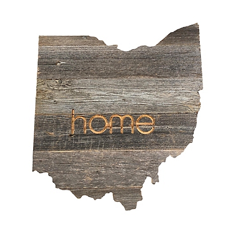 Barnwood USA Large Rustic Farmhouse Home State Reclaimed Wood Wall Sign, Ohio