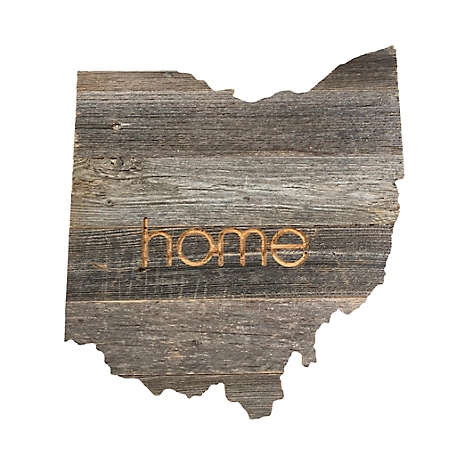Barnwood USA Large Rustic Farmhouse Home State Reclaimed Wood Wall Sign, Ohio