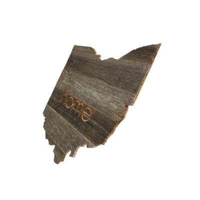 Image showing  Large Rustic Farmhouse Home State Reclaimed Wood Wall Sign, Ohio