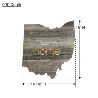 Image showing  Large Rustic Farmhouse Home State Reclaimed Wood Wall Sign, Ohio
