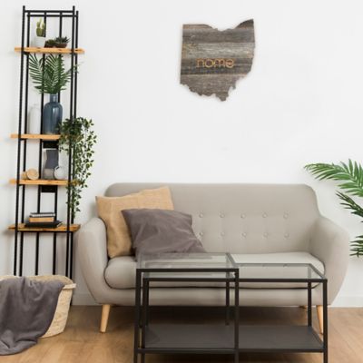 Image showing  Large Rustic Farmhouse Home State Reclaimed Wood Wall Sign, Ohio