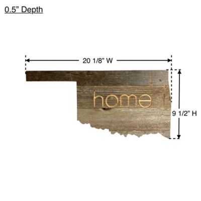 Image showing  Large Rustic Farmhouse Home State Reclaimed Wood Wall Sign, Oklahoma
