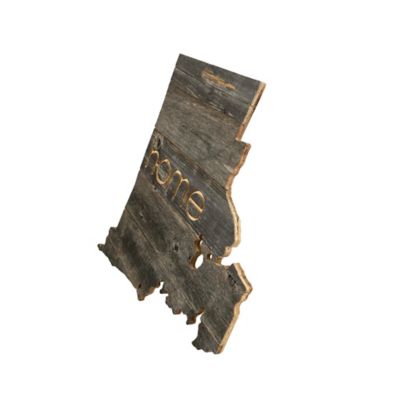 Image showing  Large Rustic Farmhouse Home State Reclaimed Wood Wall Sign, Rhode Island