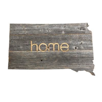 Barnwood USA Large Rustic Farmhouse Home State Reclaimed Wood Wall Sign, South Dakota