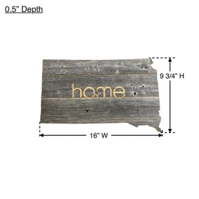 Image showing  Large Rustic Farmhouse Home State Reclaimed Wood Wall Sign, South Dakota
