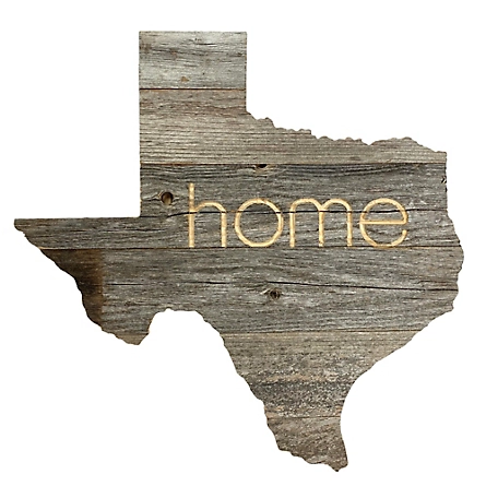 Barnwood USA Large Rustic Farmhouse Home State Reclaimed Wood Wall Sign, Texas