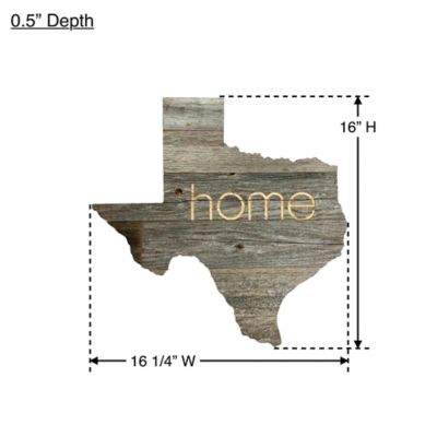 Image showing  Large Rustic Farmhouse Home State Reclaimed Wood Wall Sign, Texas