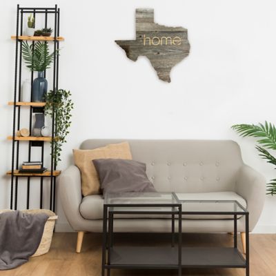 Image showing  Large Rustic Farmhouse Home State Reclaimed Wood Wall Sign, Texas