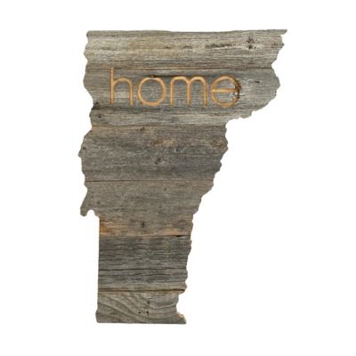 Barnwood USA Large Rustic Farmhouse Home State Reclaimed Wood Wall Sign, Vermont