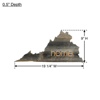 Image showing  Large Rustic Farmhouse Home State Reclaimed Wood Wall Sign, Virginia