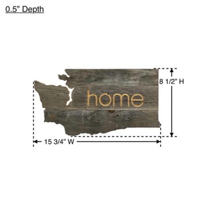 Image showing  Large Rustic Farmhouse Home State Reclaimed Wood Wall Sign, Washington