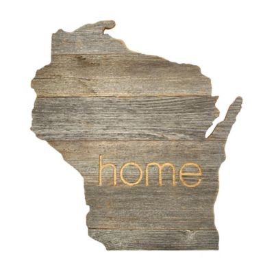 Barnwood USA Large Rustic Farmhouse Home State Reclaimed Wood Wall Sign, Wisconsin