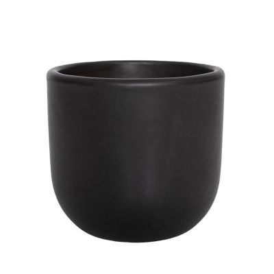 Image showing  Clay Grant Plant Container, 5 in., Semi Matte Black