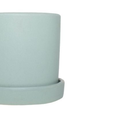 Image showing  Clay Bryant Plant Container with Saucer, 5 in., Semi Matte Mint