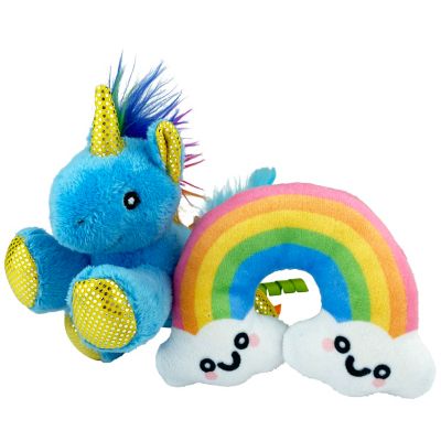 Multipet Unicorn and Rainbow Cat Toys, 2-Pack