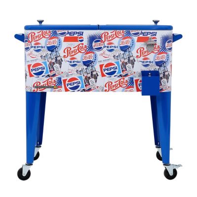 Permasteel 80 qt. Pepsi Wrapped Graphic Rolling Patio Cooler
