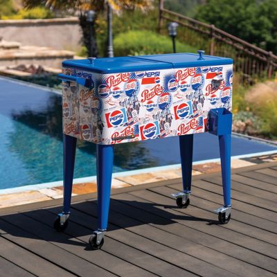 Image showing  80 qt. Pepsi Wrapped Graphic Rolling Patio Cooler